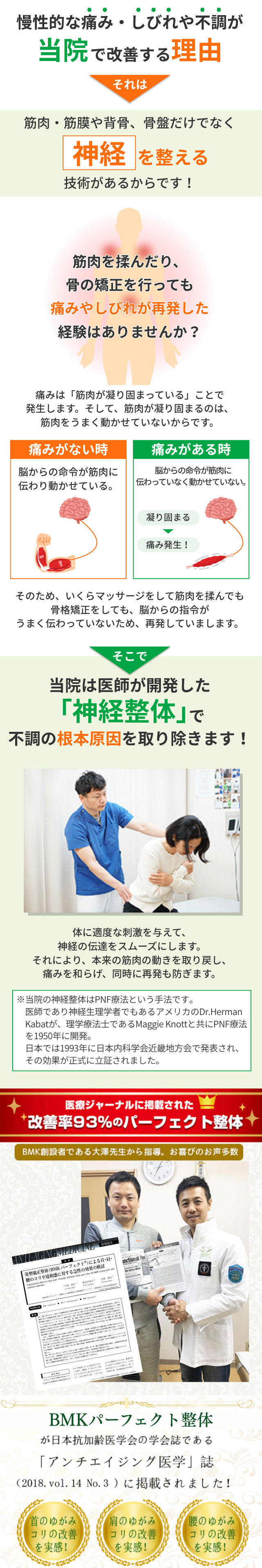 慢性的な痛み・しびれや不調が当院で改善する理由