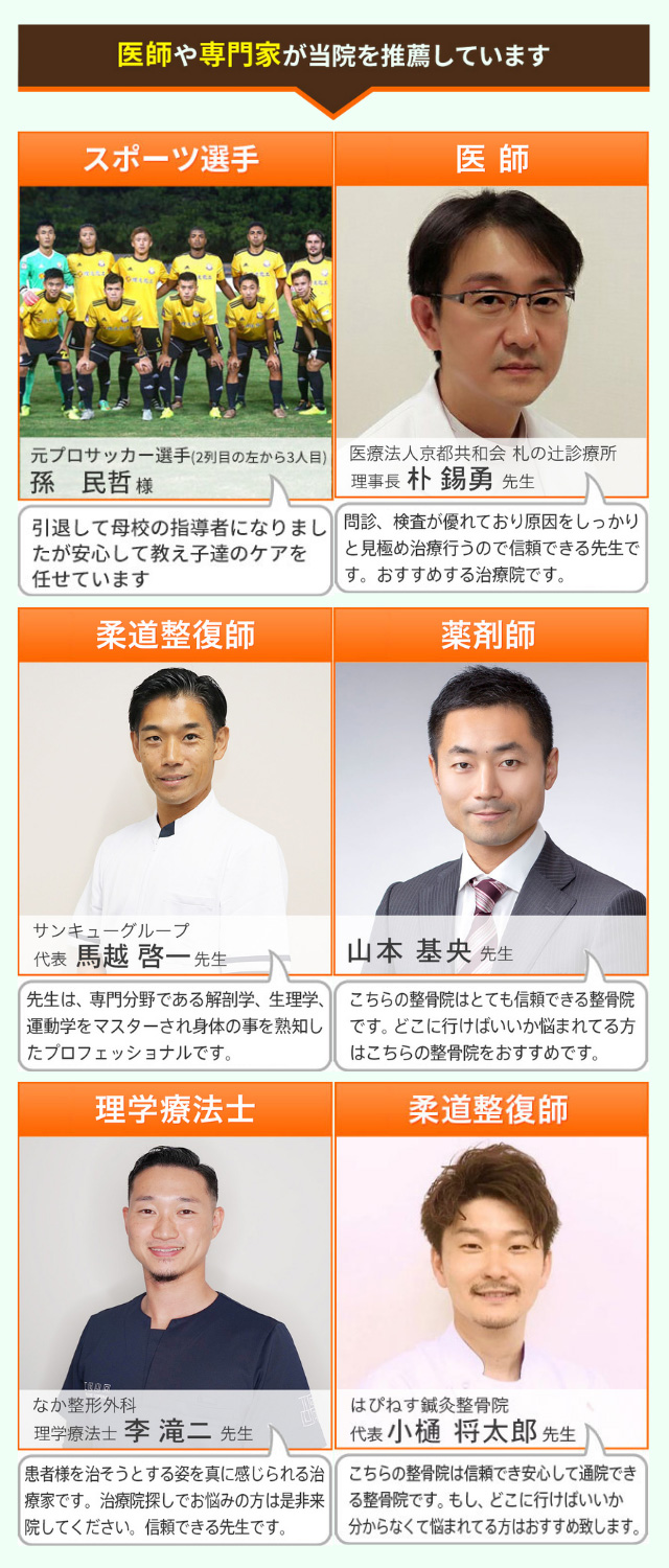 医師や専門家が当院を推薦しています
